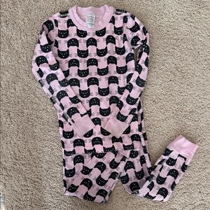 Hanna Andersson Pink Cat Print Kids Pajamas